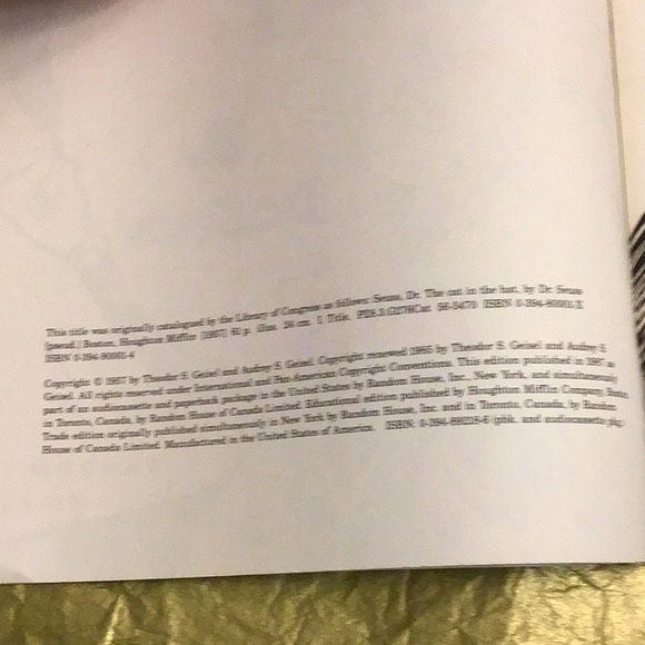 🍀2/10.00🍀The Cat in the Hat, Dr. Seuss 1957/1987, vintage very nice condition - Picture 4 of 7